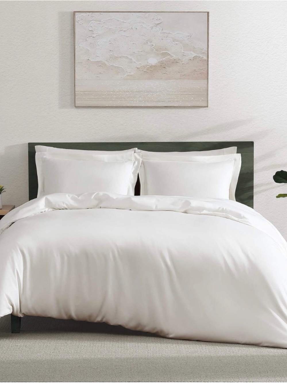 Sunday Citizen Premium Bamboo Viscose Duvet Cover Full/Queen in Off-White NWT